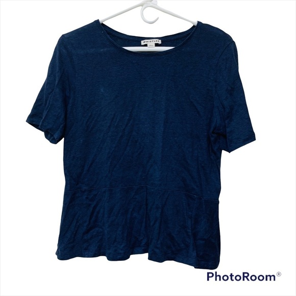 Whistles 100% Linen Peplum Tee Shirt - Picture 1 of 9